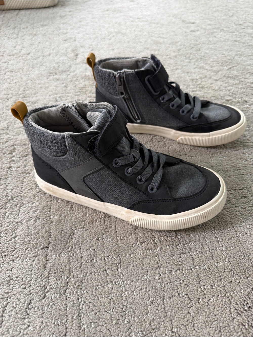 Cat & Jack Black and Dark Gray High-Top Kids Sneakers